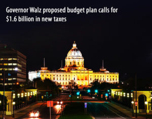 Governor Walz proposed budget plan calls for $1.6 billion in new taxes
